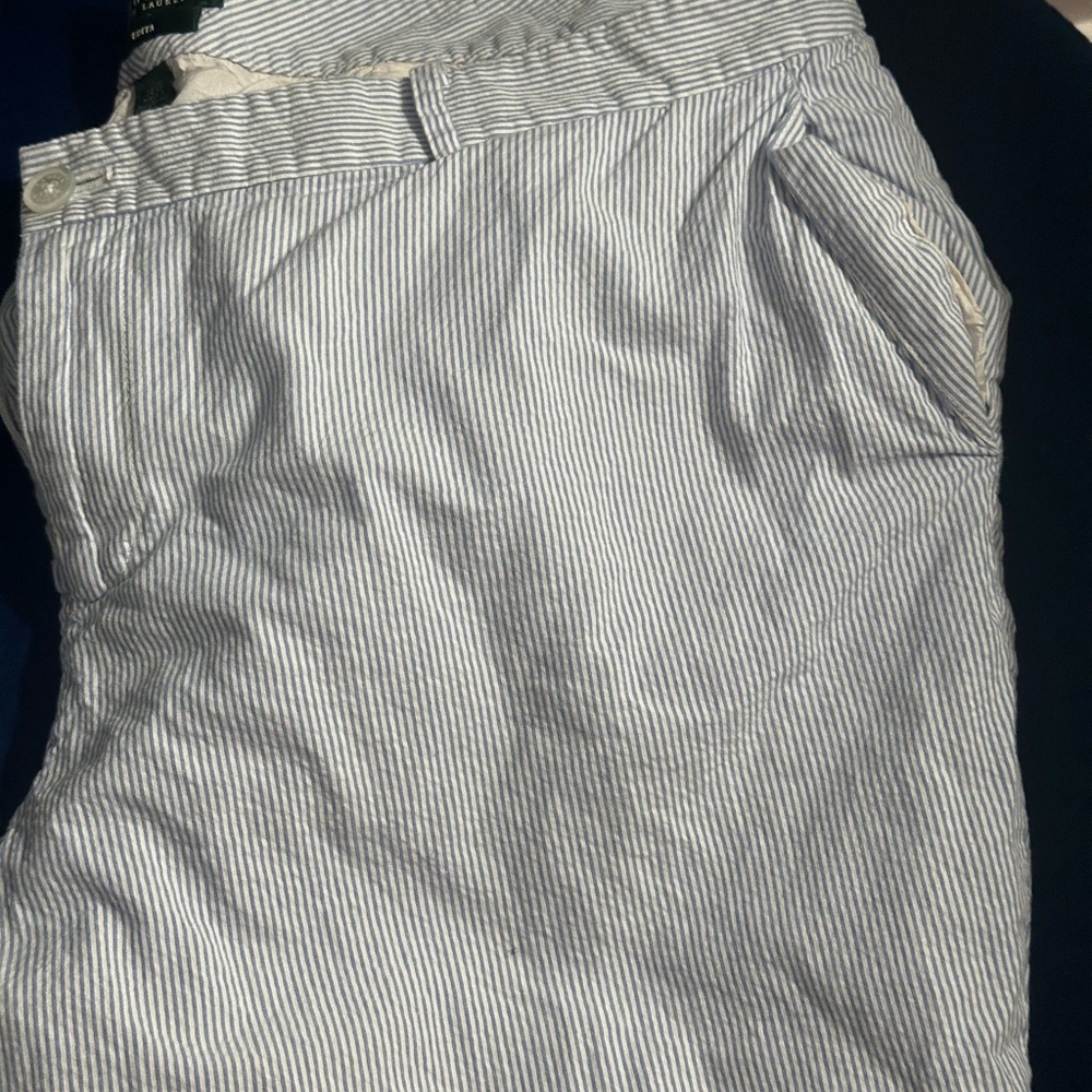 Ralph Lauren Blue and White Striped Trousers